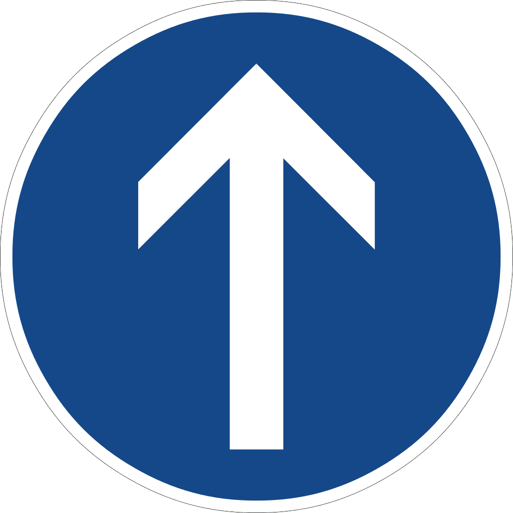 StVO Zeichen 209-30 — vorgeschriebene Fahrtrichtung - geradeaus
