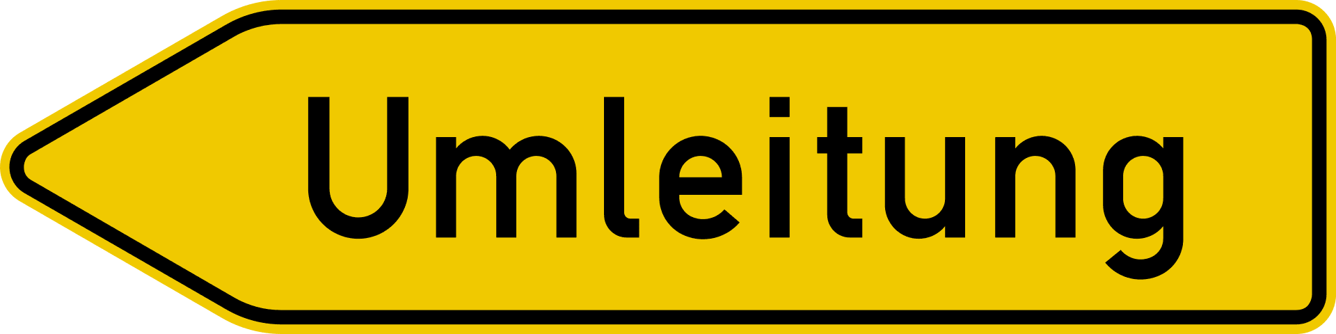 StVO Zeichen 454-10 — Umleitungswegweiser (linksweisend)