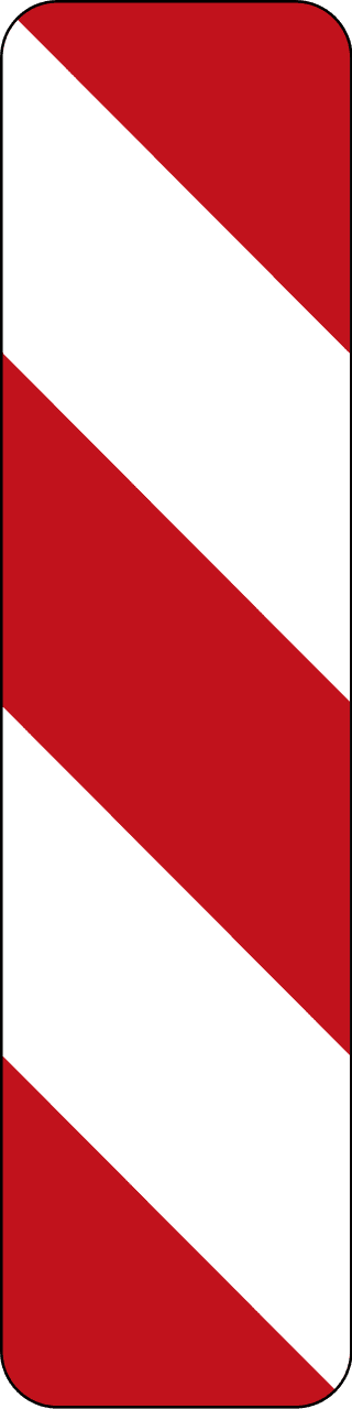 StVO Zeichen 605-20 — Leitbake (Aufstellung links), 1000x250 StVO 1992